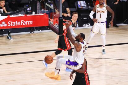 Lebron, durante el partido con los Miami Heat.