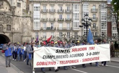 Trabajadores de Sintel inician la marcha que comenzó en Burgos.