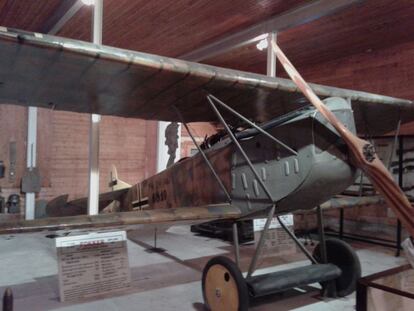 El Fokker de Knowlton, en el museo de la Sociedad Hist&oacute;rica del Condado de Brome.[