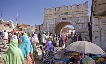 Puerta de la ciudad de Harar, en Etiopía, declarada patrimonio mundial.