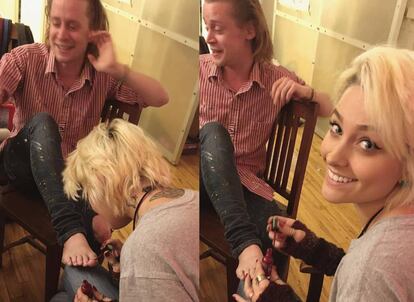 Macaulay Culkin y Paris Jackson en una fotografía de este domingo.
