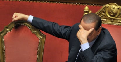 Berlusconi en el Senado italiano, durante una sesión el pasado diciembre.