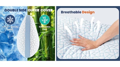 Esta almohada cervical para dormir de lado alivia el dolor del cuello.