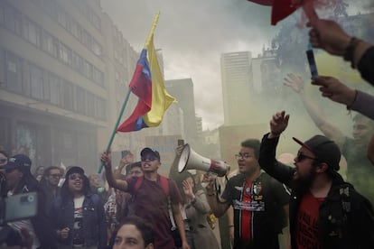 Marcha del Primero de Mayo de 2023, en el centro de Bogotá.