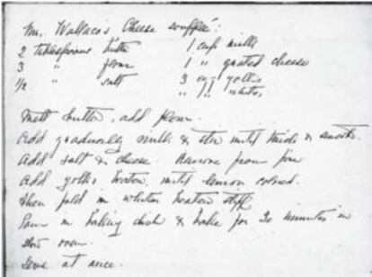 Sufl&eacute; de queso de Llo Browne Wallace, esposa del vicepresidente de Estados Unidos Henry A. Wallace.