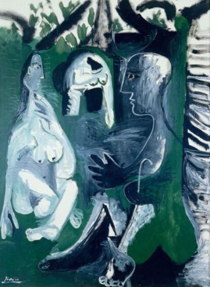 'Desayuno en la hierba', pintado por Picasso en 1961.