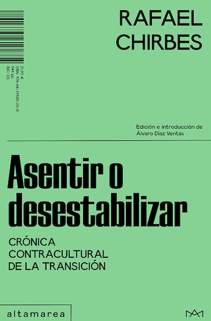 Portada de 'Asentir o desestabilizar', de Rafael Chirbes.