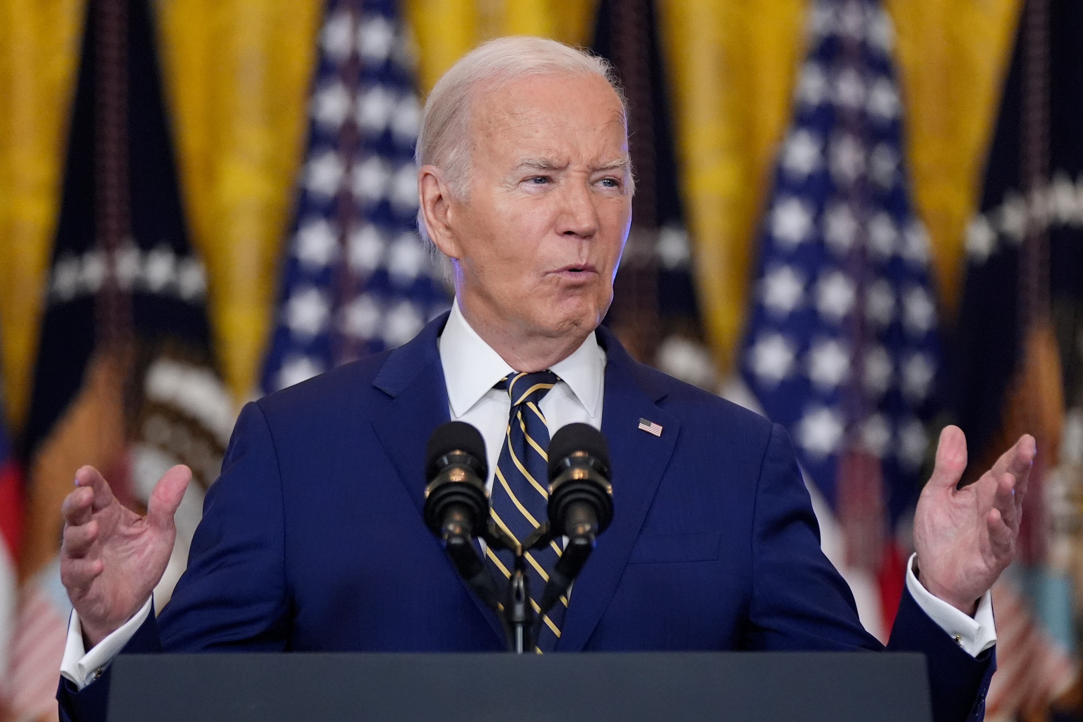 Joe Biden en la Casa Blanca al proclamar la orden ejecutiva sobre la frontera, el 4 de junio.