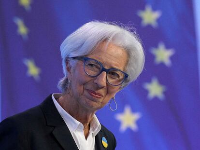 La presidenta del BCE, Christine Lagarde, tras el Consejo de Gobierno de la entidad del pasado mes de marzo.