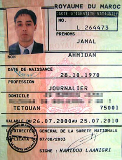 El documento de identidad expedido en Marruecos a Jamal Ahmidan, <i>El Chino</i>.