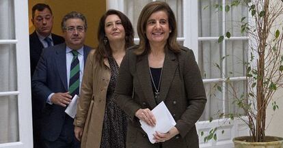 La ministra de Empleo, Fátima Báñez, en Sevilla.