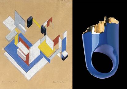 Anillo en 'Construction in Space-Time II' de Theo van Doesburg, para el museo Thyssen-Bornemisza.