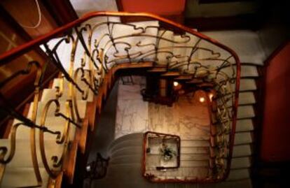 Escalera interior en el museo Horta de Bruselas.
