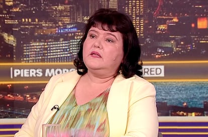 Fiona Harvey, en el programa de Piers Morgan Uncensored.