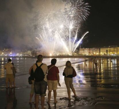 Primeros fuegos artificiales de San Sebastián en las fiestas de 2013
