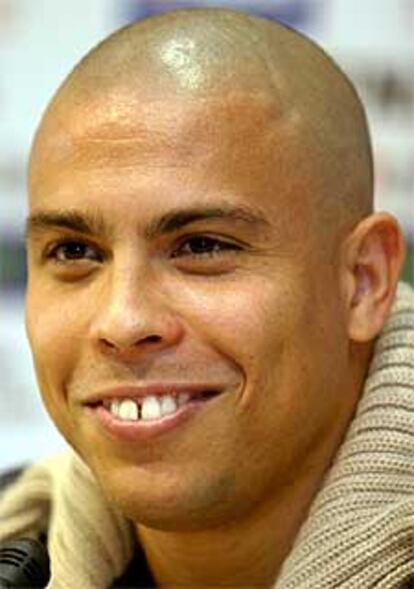 Ronaldo, sonriente, durante su conferencia de prensa de ayer.