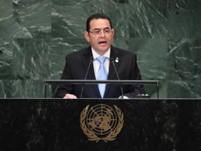 El presidente de Guatemala, investigado por financiación ilegal, pide en Naciones Unidas el fin de la comisión e insiste en el remplazo de su responsable, Iván Velásquez