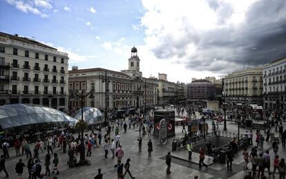 Vista general de la Puerta del Sol de Madrid.