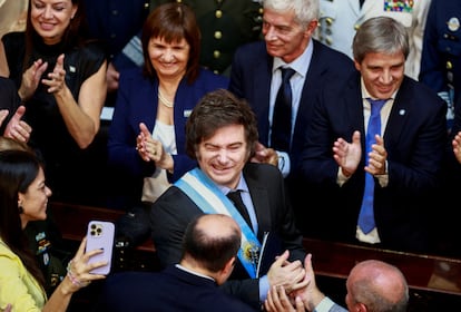 Javier Milei en la sesión de apertura del período legislativo, en el Congreso Nacional, en Buenos Aires.