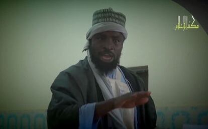 El líder del grupo terrorista Boko Haram, Abubakar Shekau, en una captura de un vídeo de la organización difundido el pasado día 9.