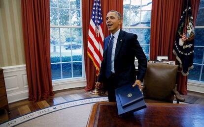 El presidente Obama en el Despacho Oval.