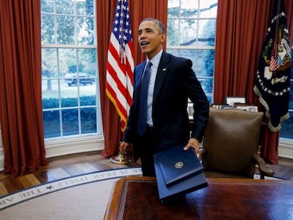 El presidente Obama en el Despacho Oval.