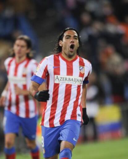 Falcao celebra un gol ante el Deportivo.