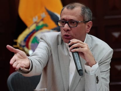 O vice-presidente de Equador, Jorge Glas, nesta sexta-feira.