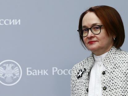 Elvira Nabiúllina, president of the Russian Central Bank, in February 2020.