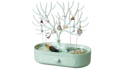 Soporte organizador para joyas con forma de árbol, varios colores