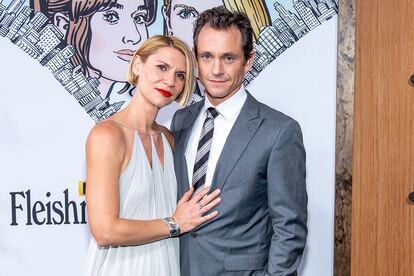 Claire Danes y su pareja, el también actor Hugh Dancy, en la premiere de su nueva serie.