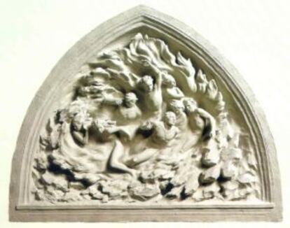 Relieve del escultor estadounidense Frederick Hart que se encuentra en la fachada de la catedral de Washington y que fue utilizado en el filme ‘El abogado del diablo’ (1997).