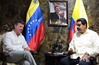 Santos y Maduro, en un encuentro en 2013.