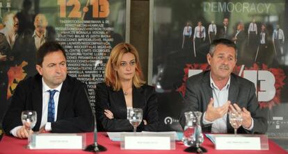 Sebasti&aacute;n Rueda, Montserrat Reyes y Francisco P&eacute;rez, durante la rueda de prensa.