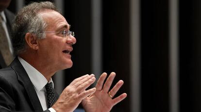 O senador Renan Calheiros durante a votação da PEC do Teto.