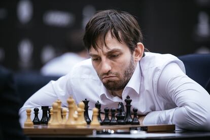 Alex&aacute;nder Grischuk, durante la ronda de hoy