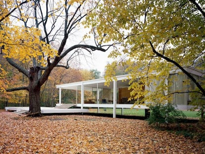 La Casa Farnsworth, de Mies van der Rohe, en Plano (Illinois).