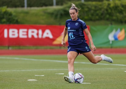 Alexia Putellas, hace dos semanas en un entrenamiento en Las Rozas.