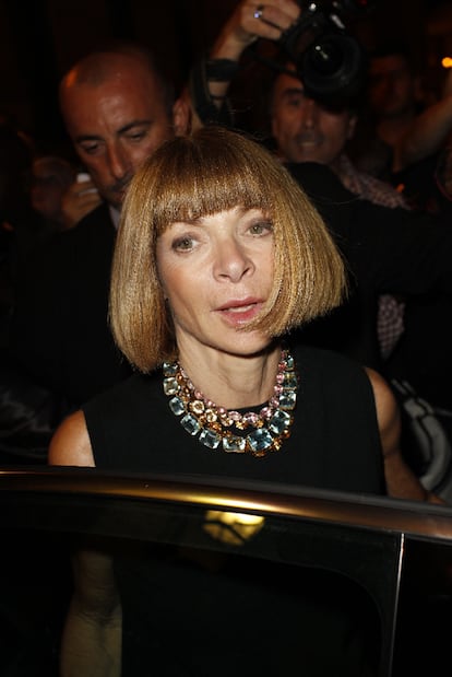 Otra de los asistentes al desfile ha sido Anna Wintour, la temida editora de la revista <i>Elle</i>.