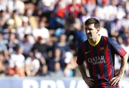 Messi se lamenta tras una ocasión