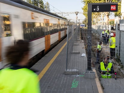 Obras en la estación de Parets del Vallès, el 11 de octubre de 2023.