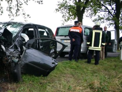 Un coche accidentado.