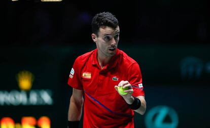 Roberto Bautista Agut, durante su partido con el croata Nikola Mektic.