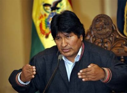 El presidente de Bolivia, Evo Morales, durante una conferencia reciente en La Paz.