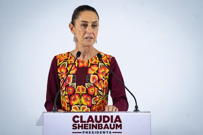 Claudia Sheinbaum, durante la presentación de miembros de su gabinete, el 27 de junio.