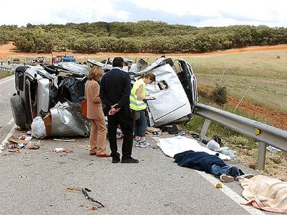 Imagen del accidente del pasado domingo en Sigüenza, en el que murieron cinco niños y dos adultos.