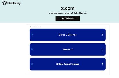 Página donde redirige por ahora el dominio X.com