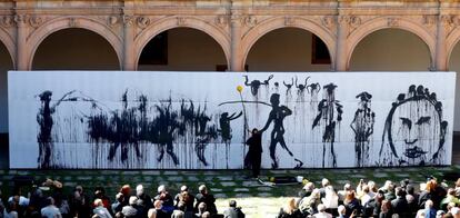 Pintura de Barceló al claustre del Col·legi Fonseca, a Salamanca.