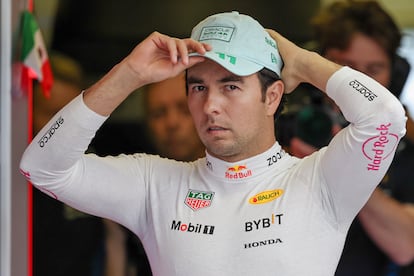 Checo Pérez tras la clasificación en el Gran Premio de México, este sábado.