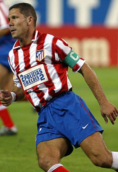 Simeone, en un partido con el Atlético.